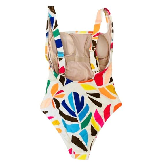 Tabitha Brown Tropical Colorful Palm Leaves One Piece Swimsuit Small - Picture 4 of 4